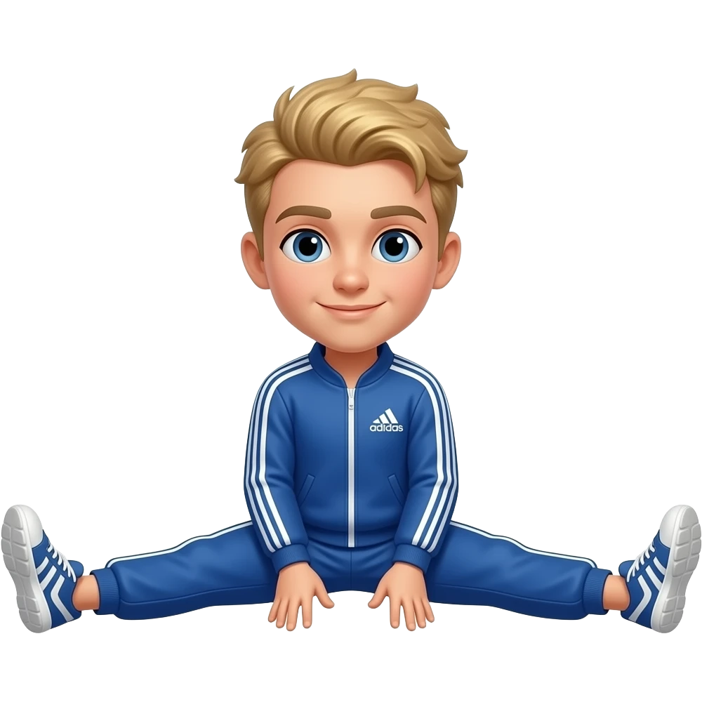 Lighter hair, adidas track suit doing the splits gif emoji