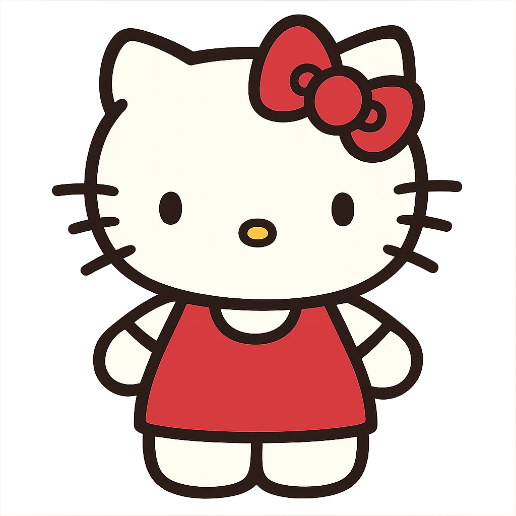 flat toon style Hello Kitty emoji