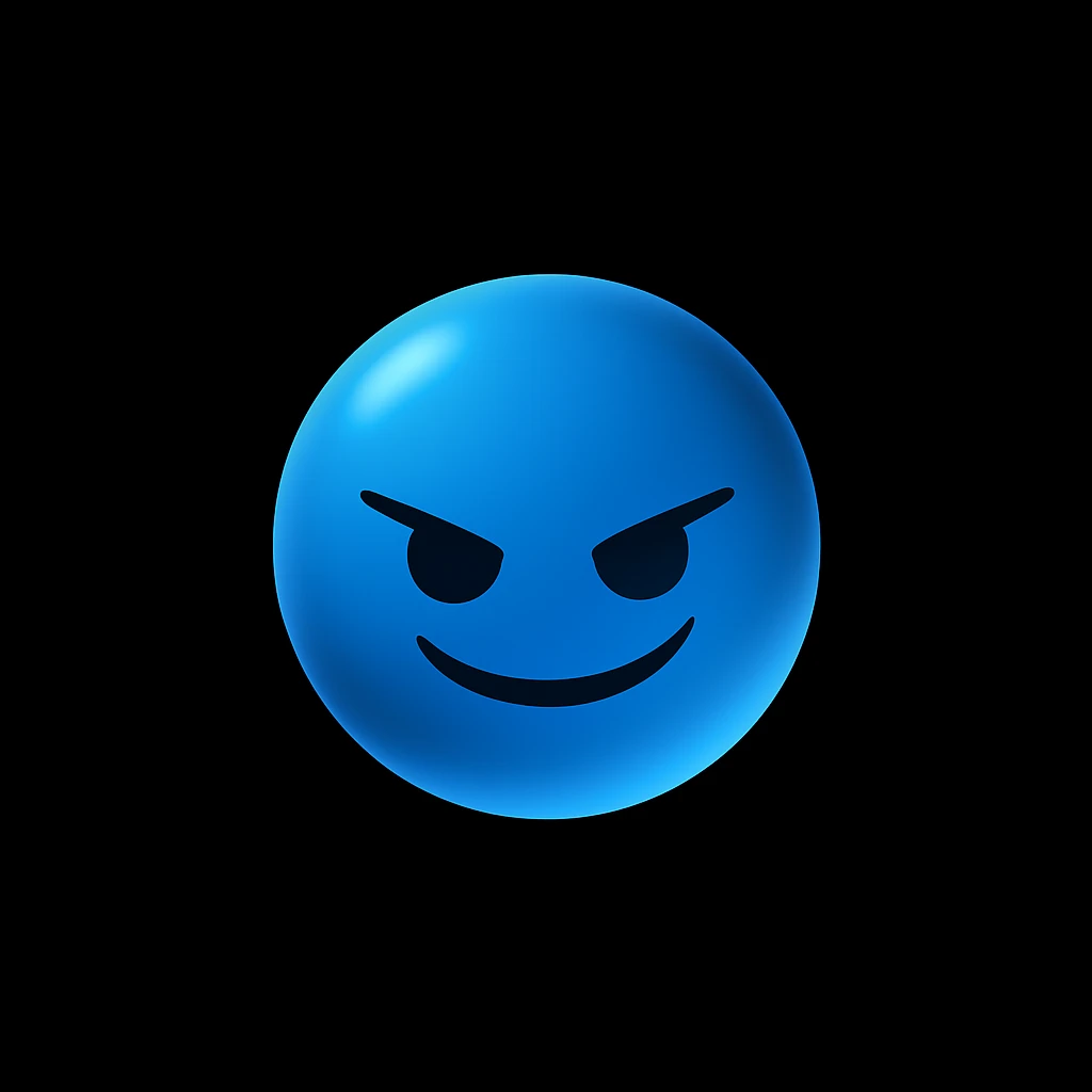 Create an ultra minimal, expressive Discord orb with a new mischievous expression in the style of imagen-4-fast-KaUtLiSA10F. Focus on the orb's minimalism and expressiveness with a mischievous mood. emoji