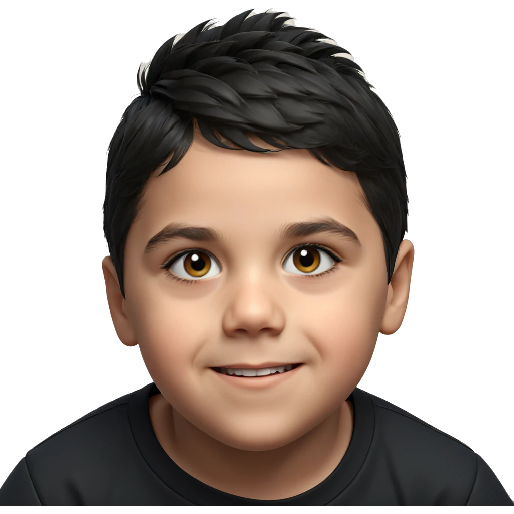 smiling boy in black shirt emoji