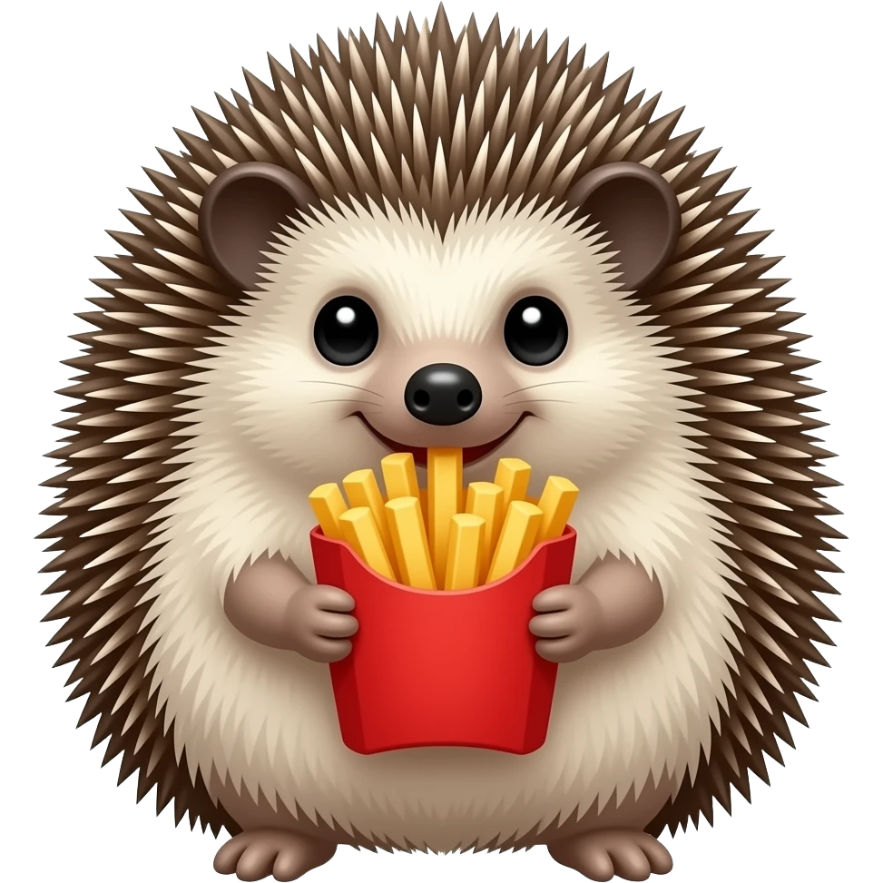 Hedgehog eating French Fries emoji