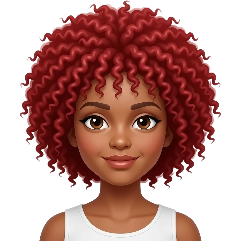 Red poofy Afro chick funny emoji