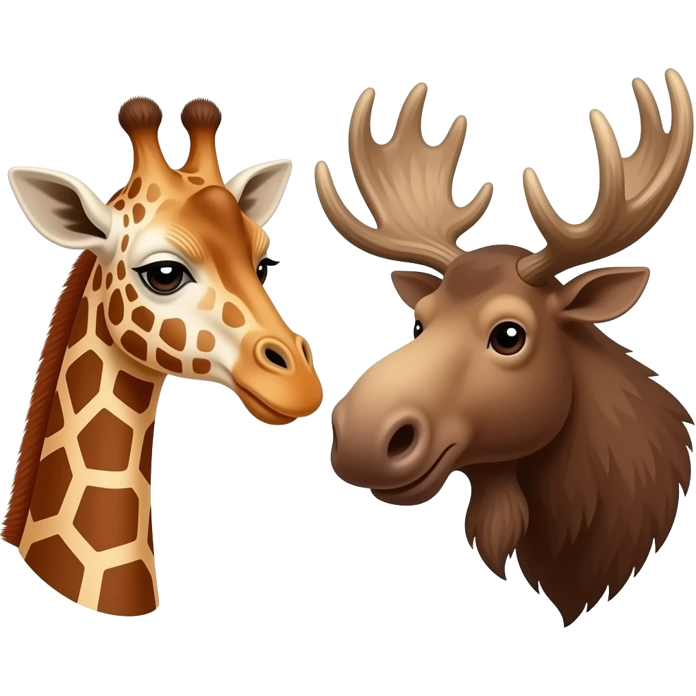 Giraffenkopf und Elchkopf beste Freunde emoji