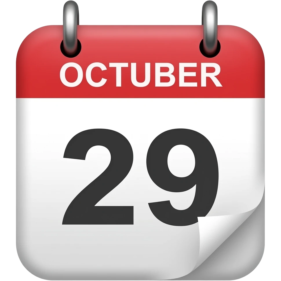 OCT calendar 29 emoji