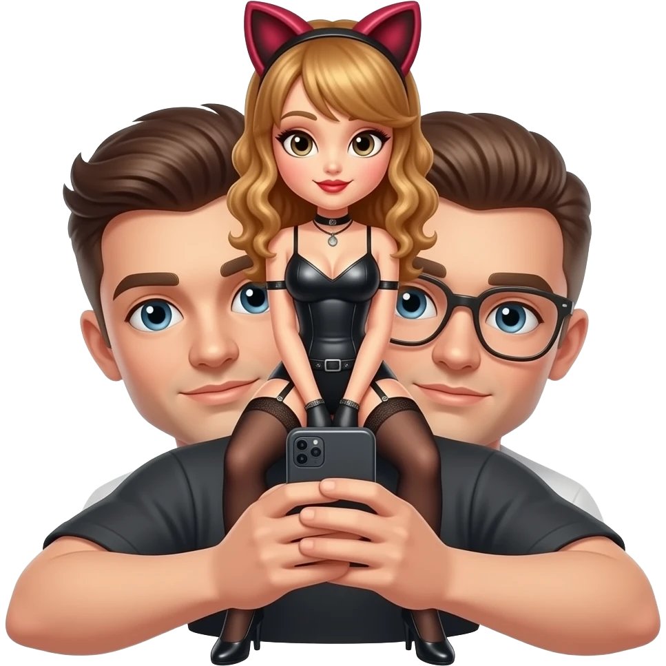 Femdom women sits on man’s face while playing on her phone emoji
