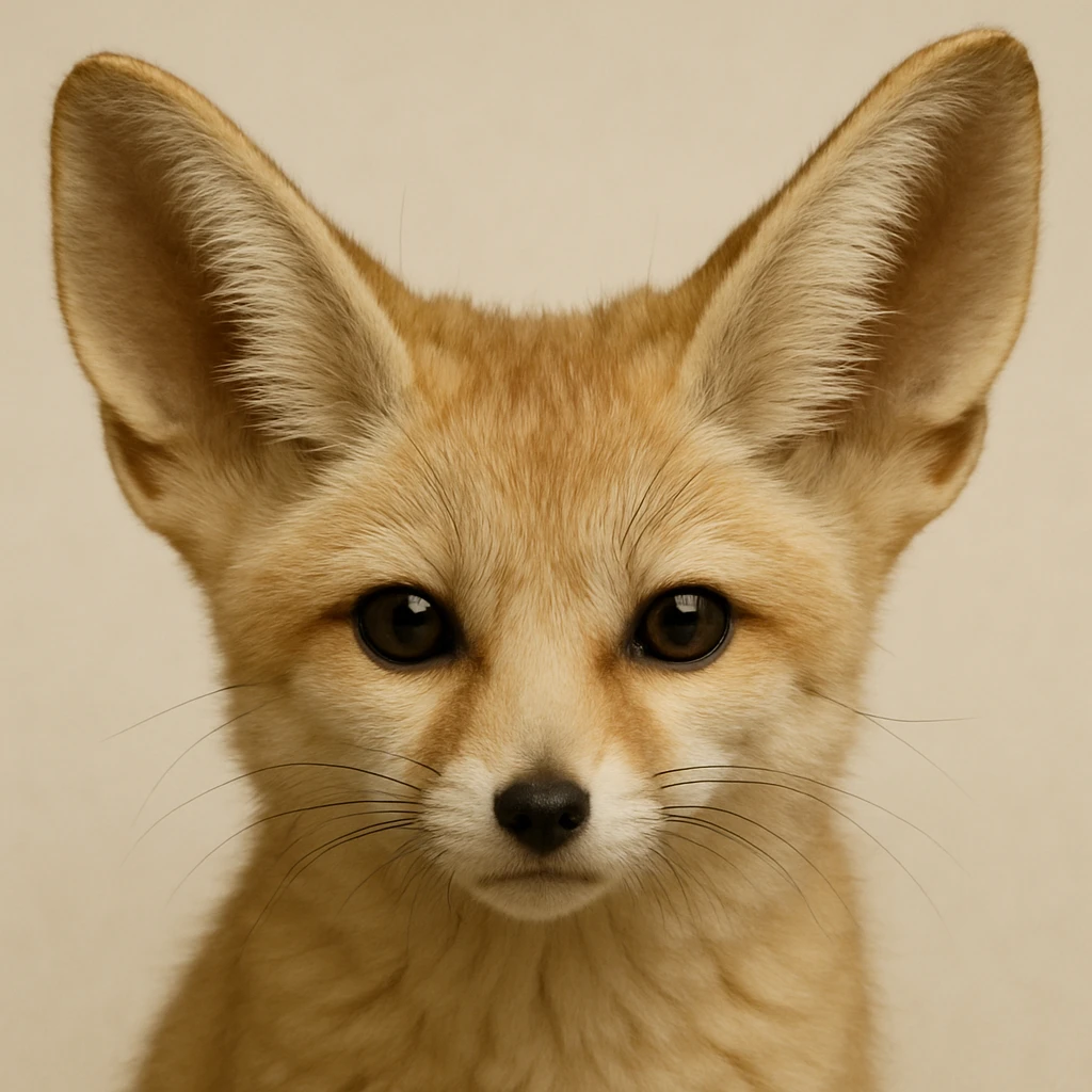 head of a fennec fox, realistic, natural colors, subtle shading emoji