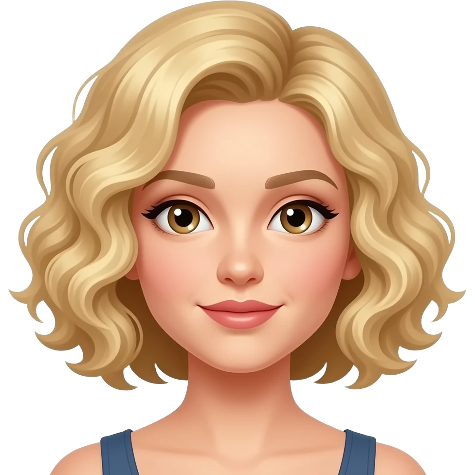 blonde curly bob shutting up emoji