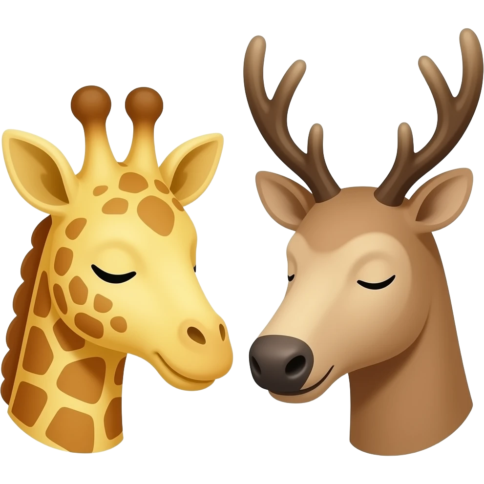 Einfacher Giraffenkopf und Elchkopf schlafen emoji