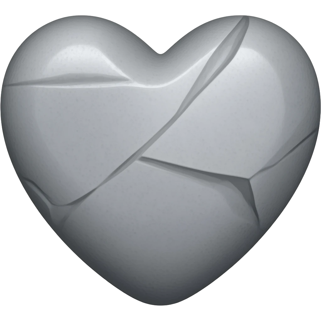 Stone heart emoji