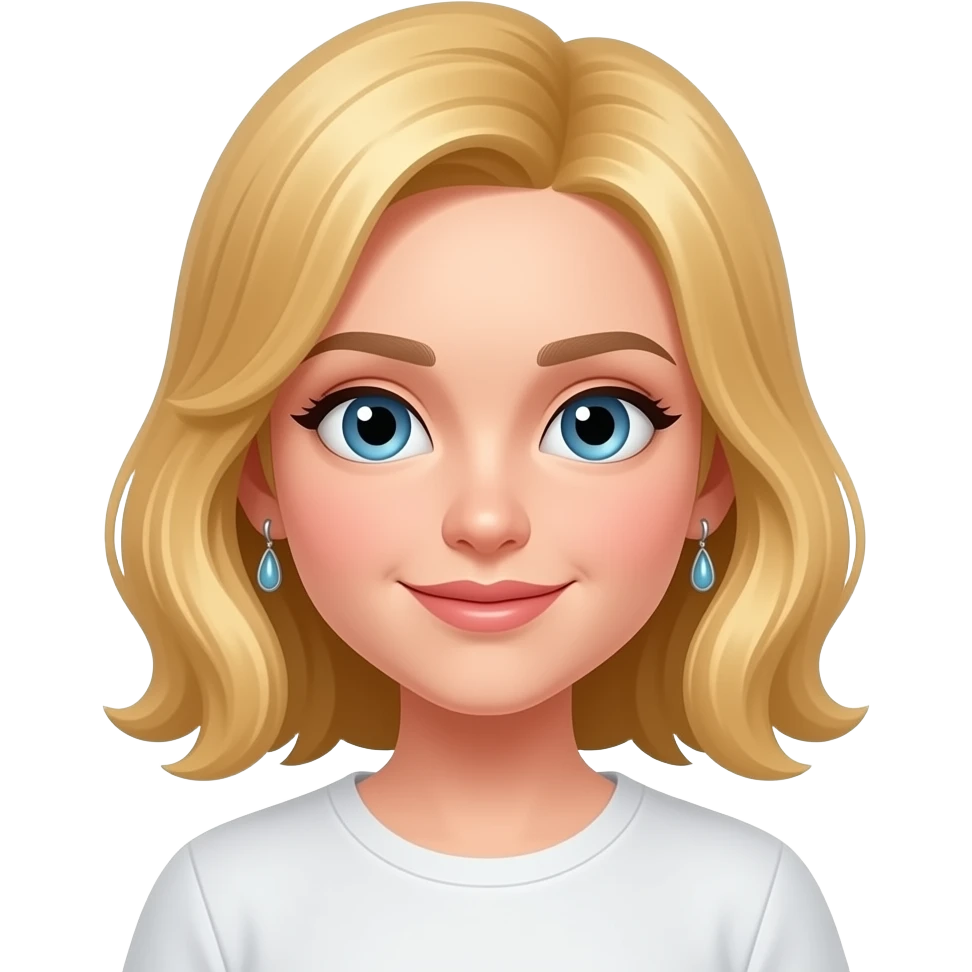 a girl with golden hairs wear earining emoji