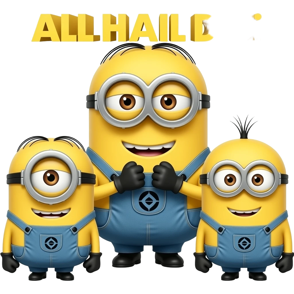 A crowd of minions on their knees bowing with the text All Hail DiDi emoji