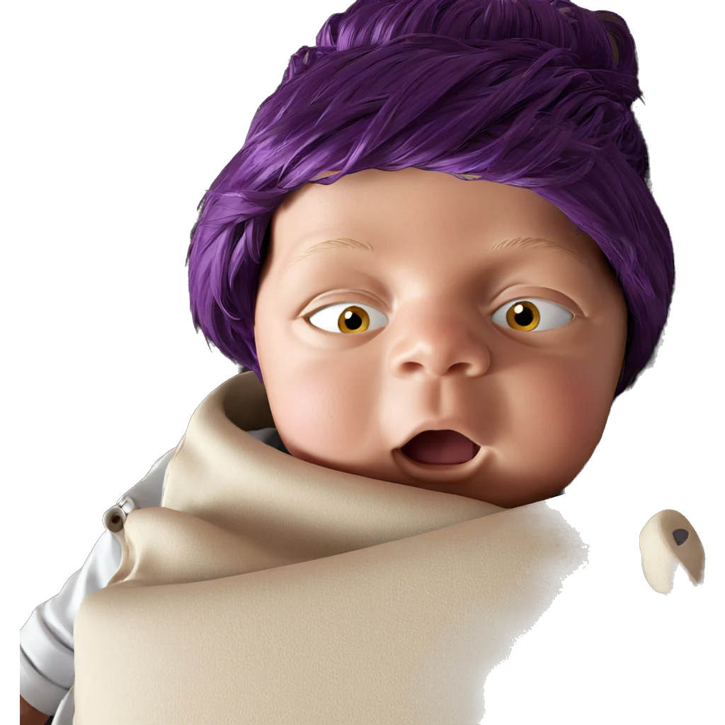 confused boy with purple hair emoji
