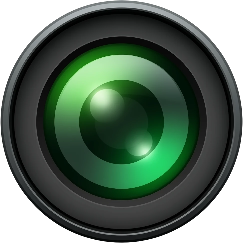 Green camera lens  emoji