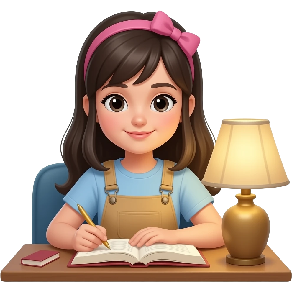 Girl studying her Bible emoji