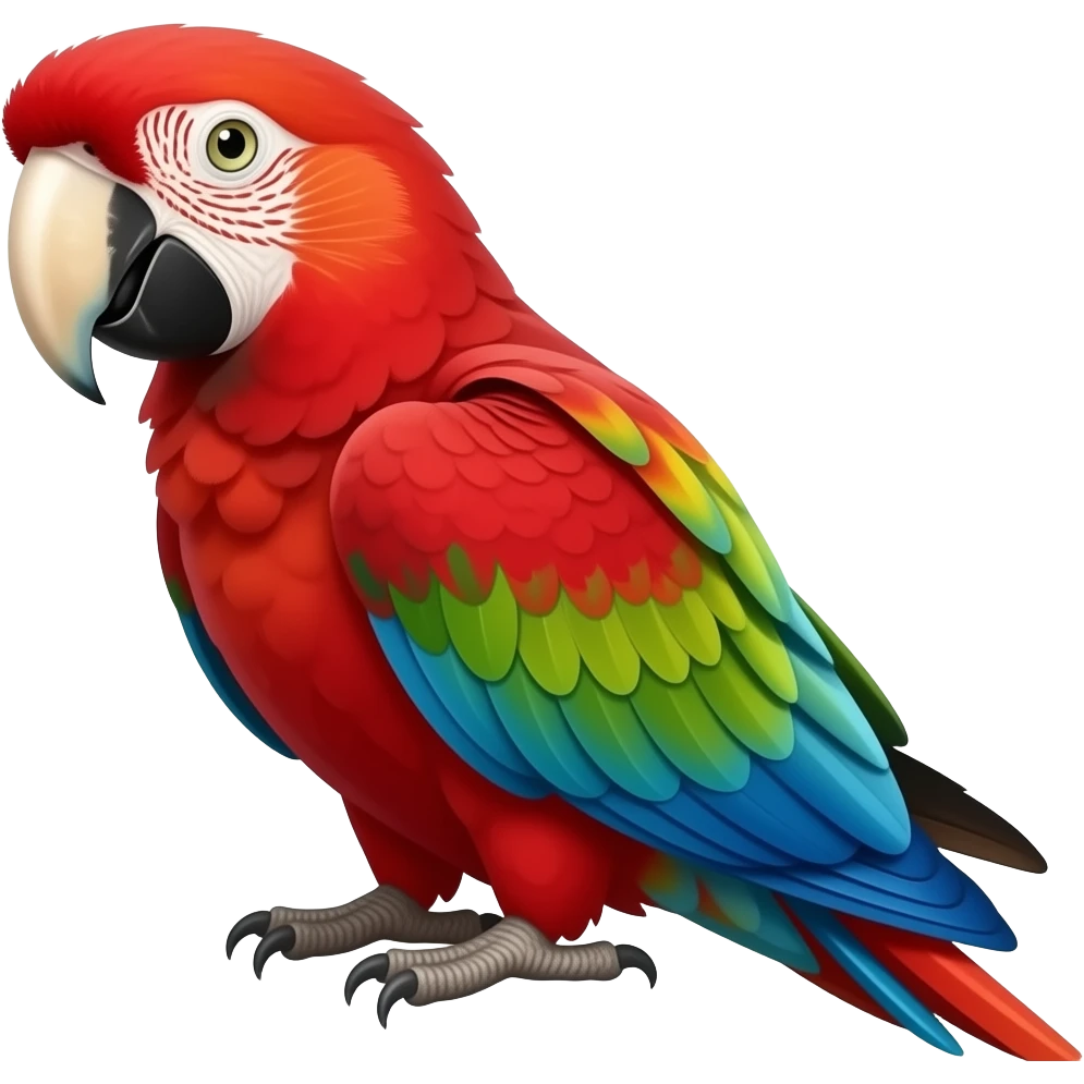 Red and green macaw emoji