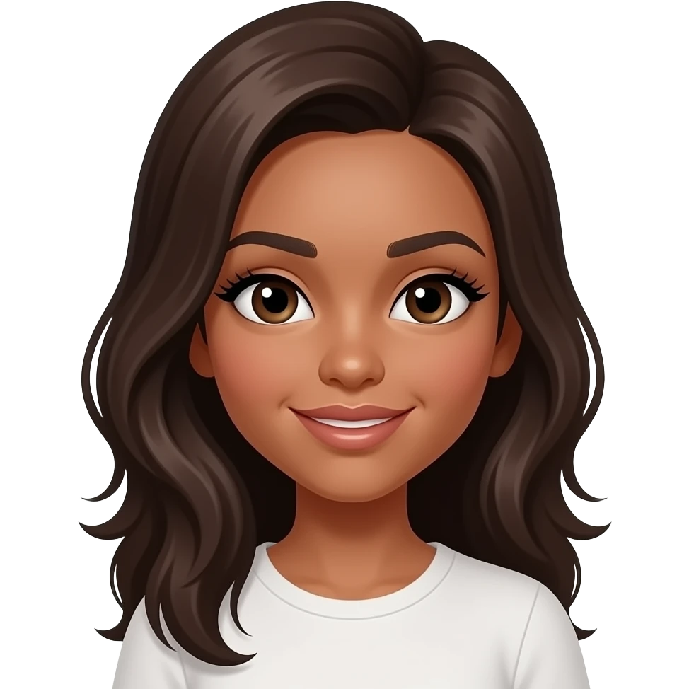 Yes use same image a skin shade more brown add her some eyelashes with the words Bhappy2 emoji