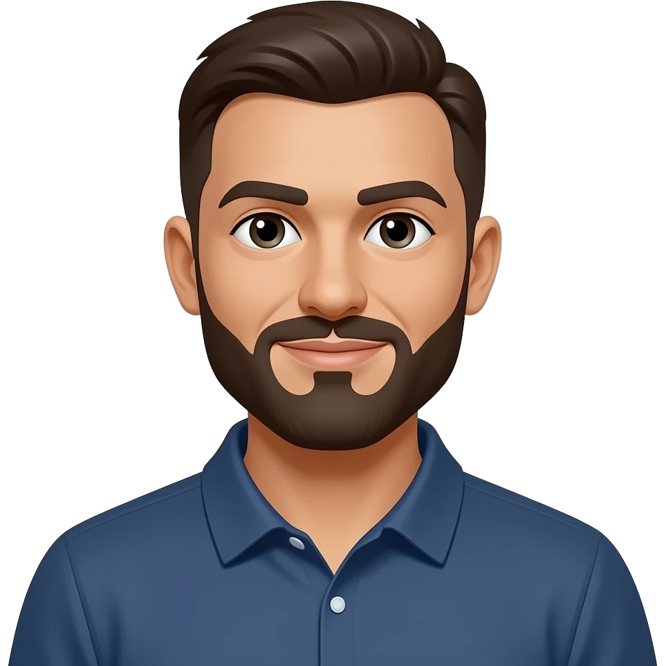 Athletic basketball coach with gotee emoji