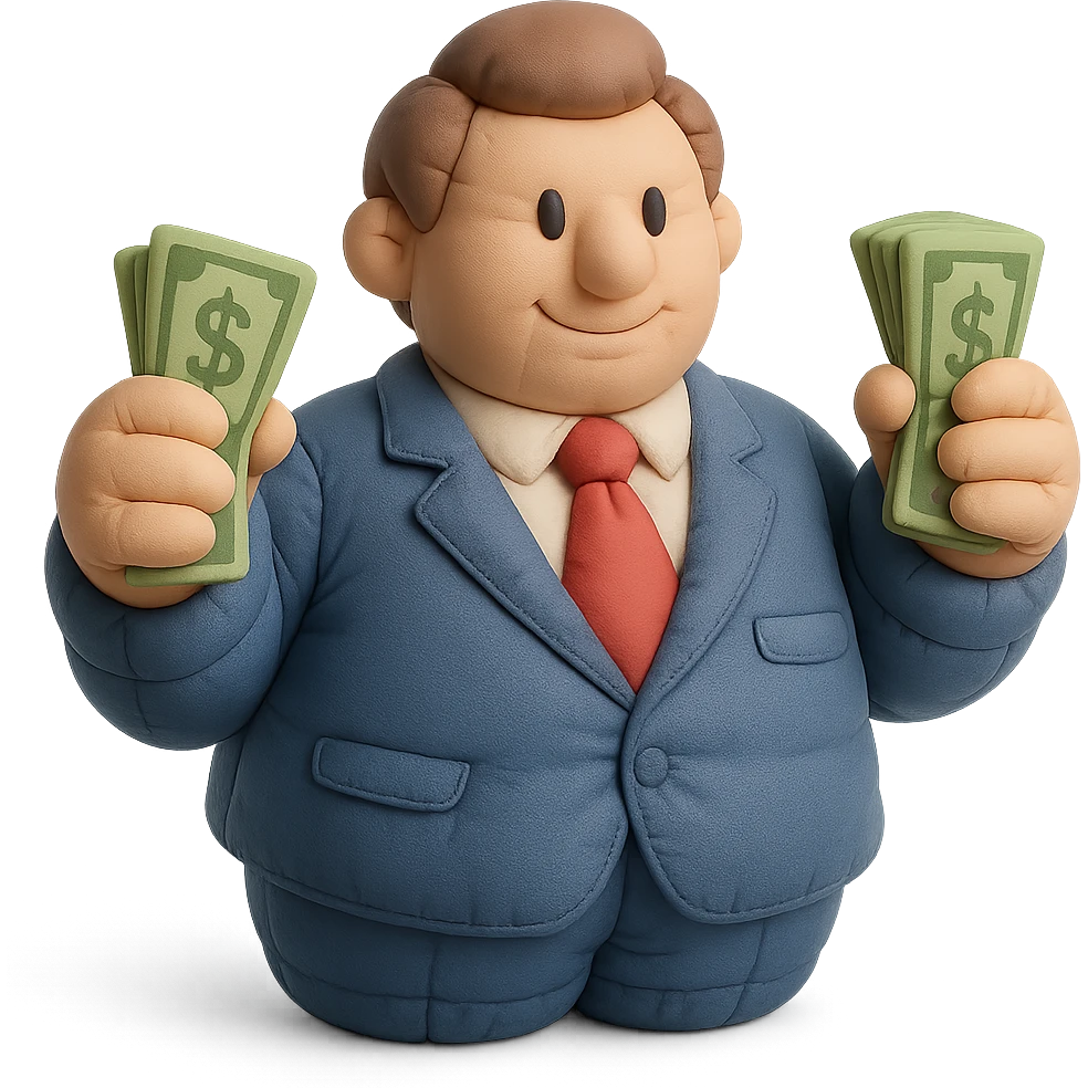 business man with money in his hands emoji