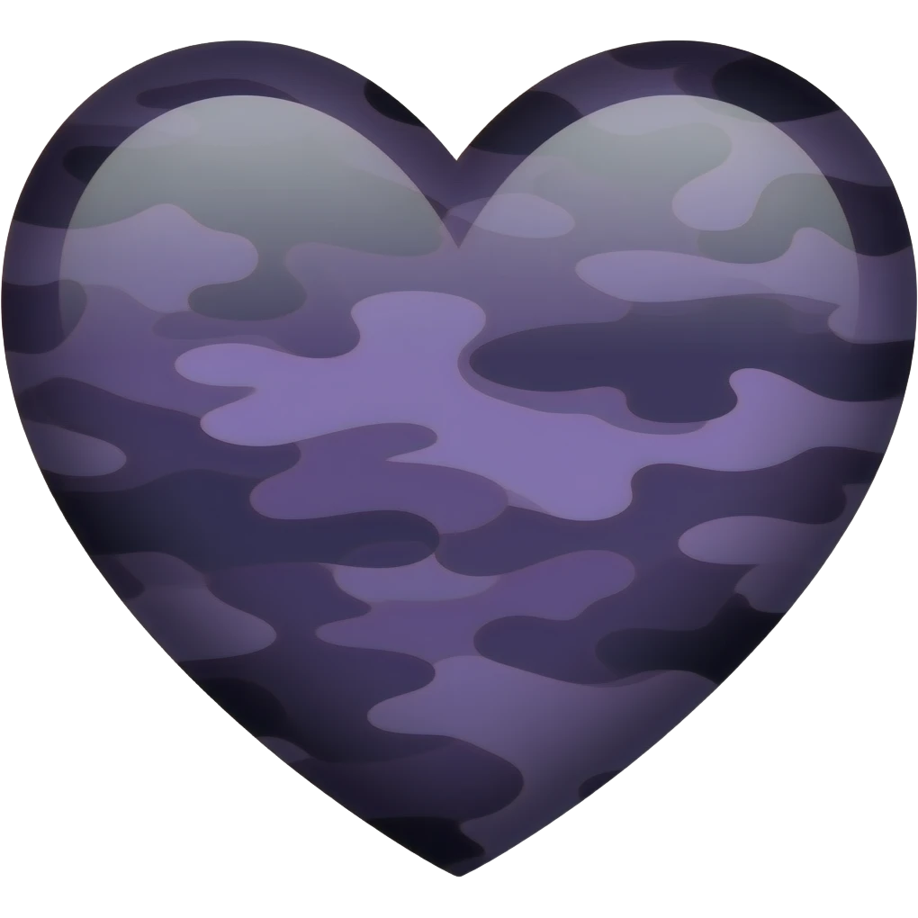 Dark purple camouflage heart emoji