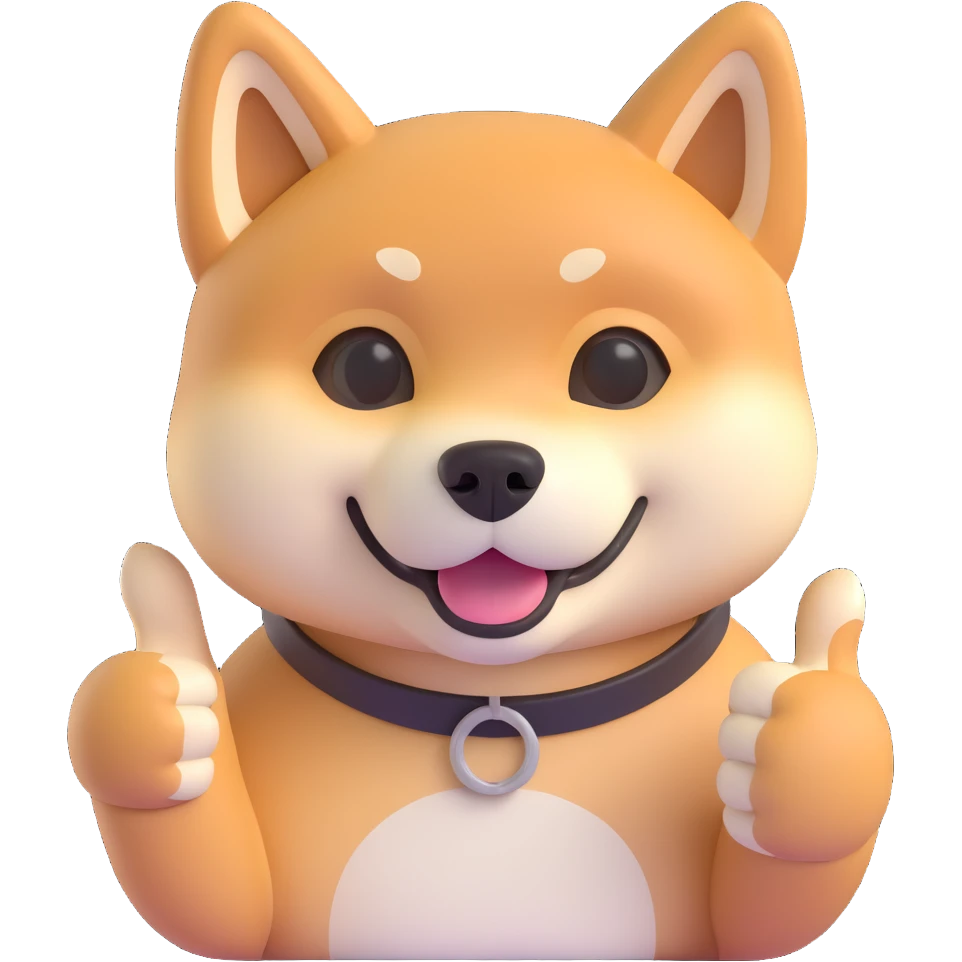 shiba inu showing thumbs up emoji