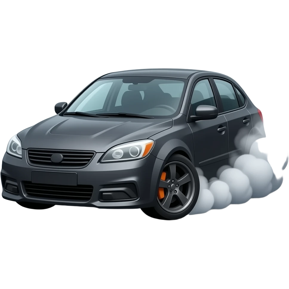 Drift black car with smoke emoji