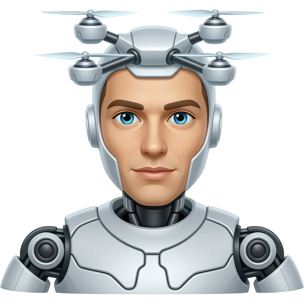 Humanoid robot hunter drone emoji