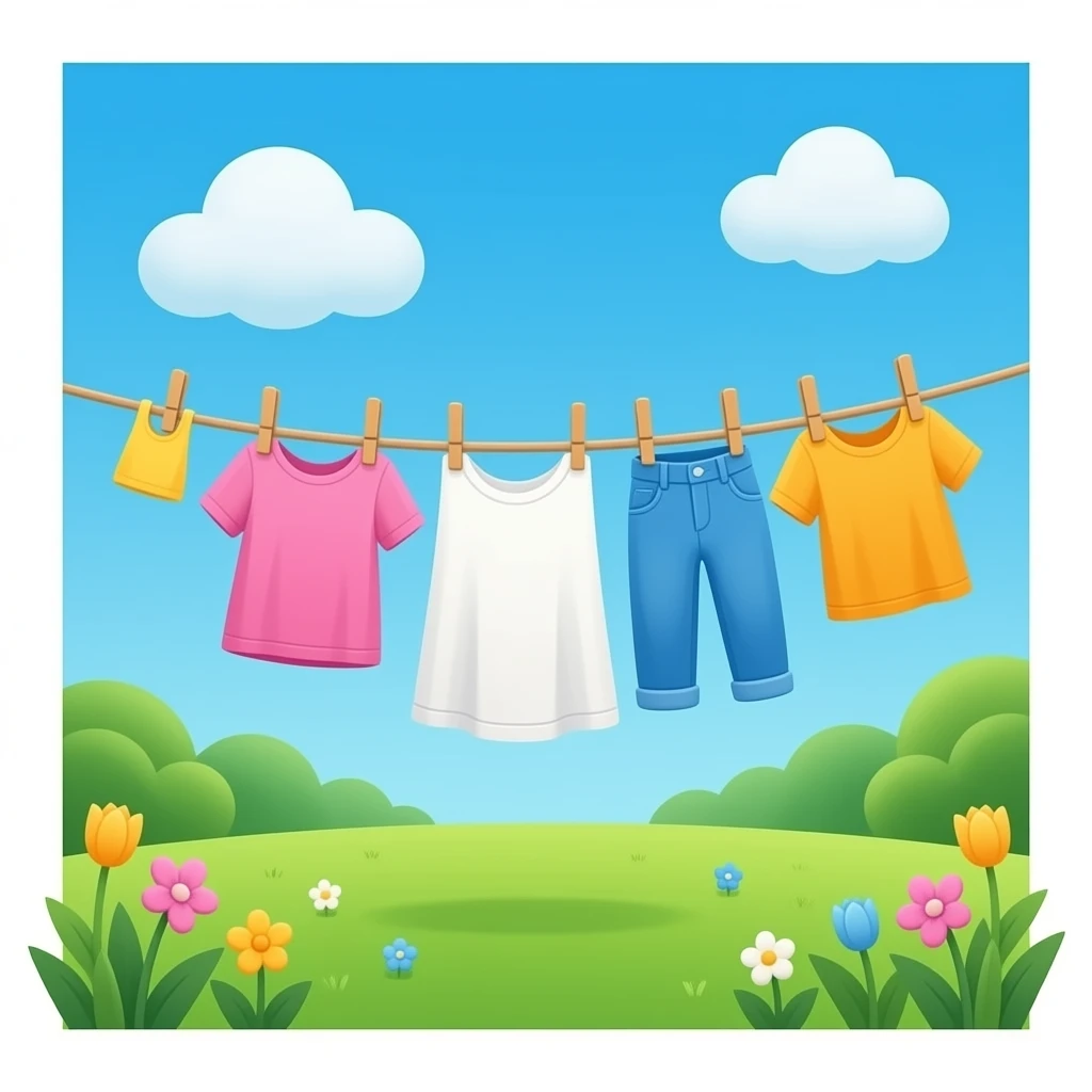 washing line with clothes hanging emoji