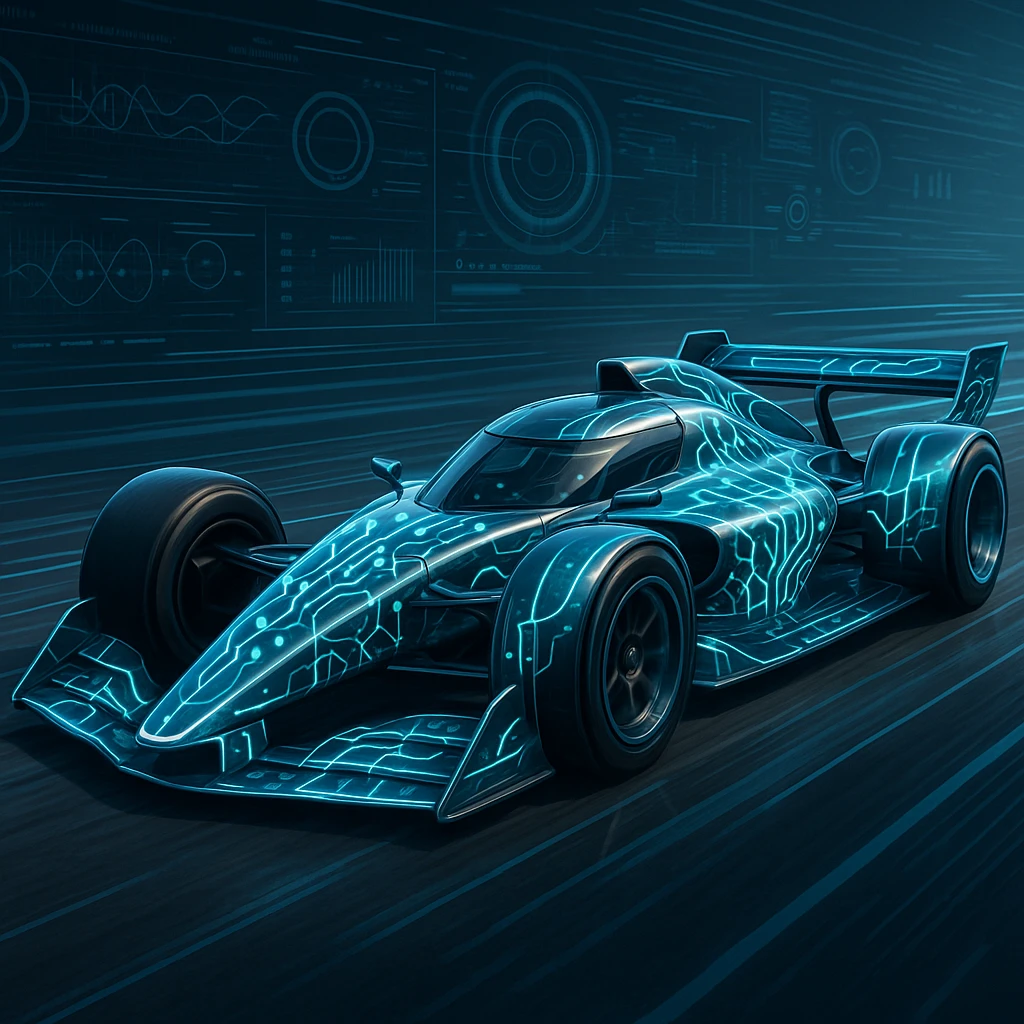 A race car in the style of GPT image emoji