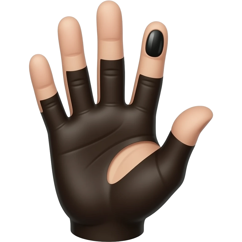 YVL Five Finger Black Hand and Black Nail emoji