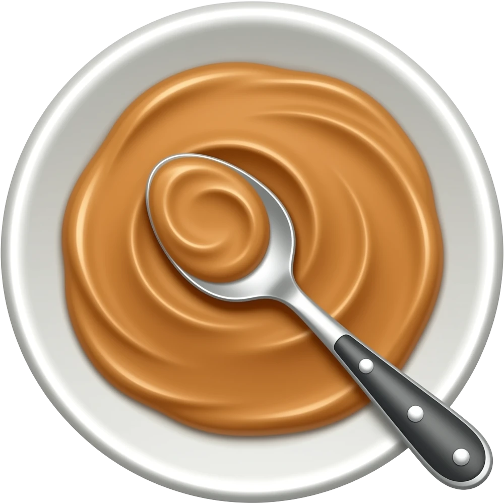 dates and a spoon of peanut butter on a plate emoji