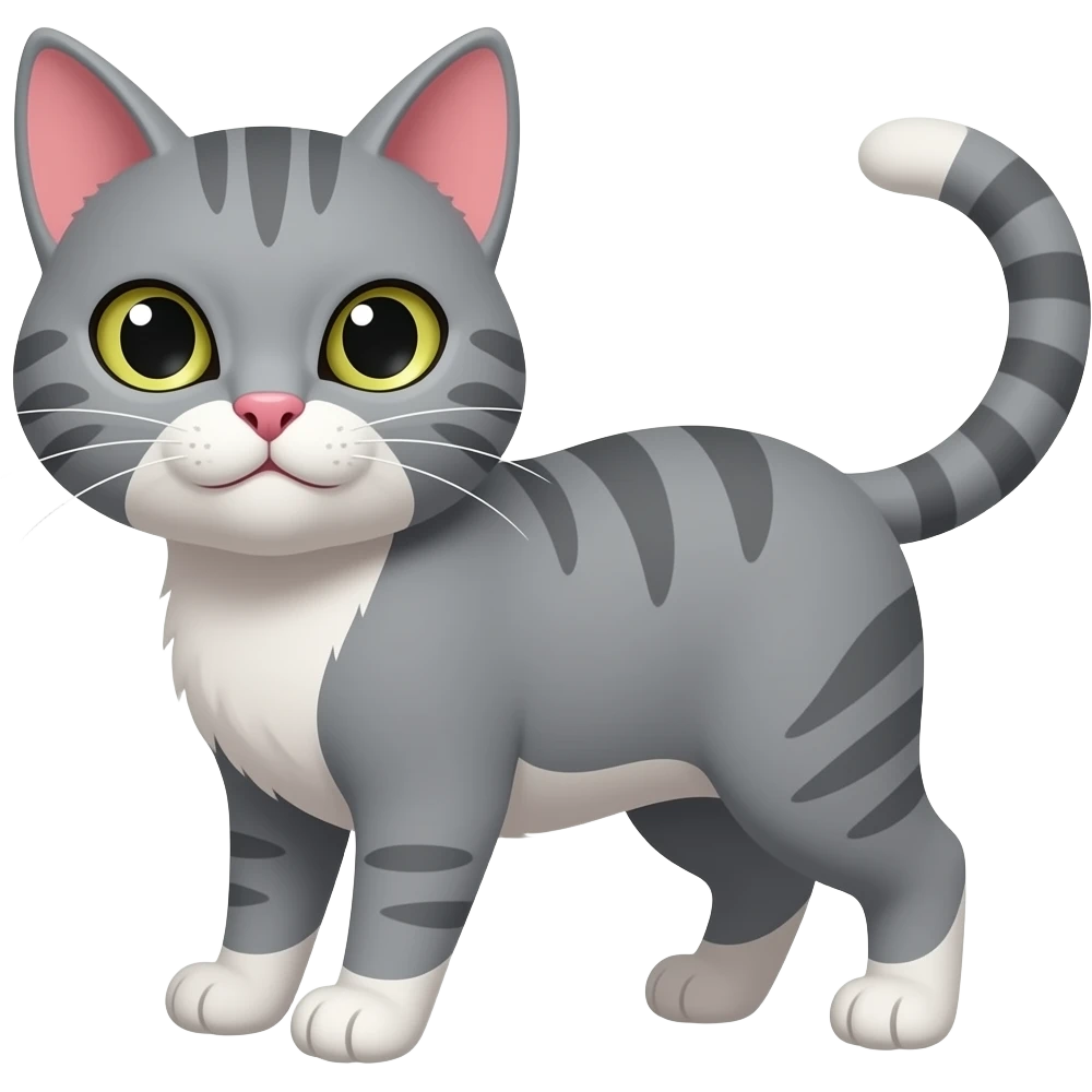 Gato gris enojado emoji