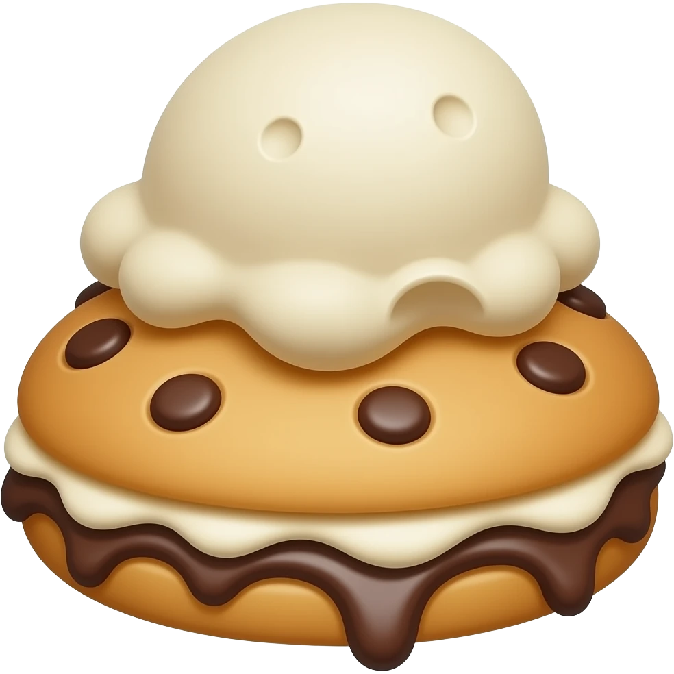 Chocolate chipwich with vanilla ice cream emoji