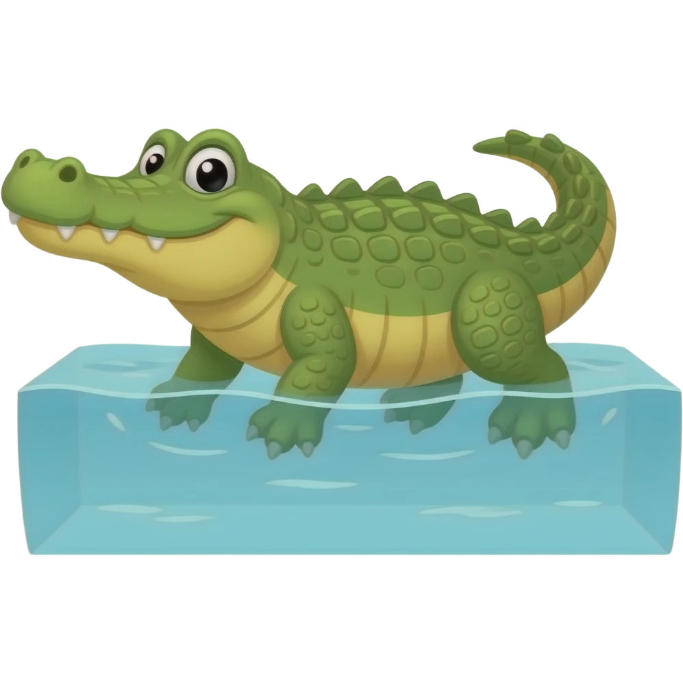 Cartoon nile crocodile  swimming emoji