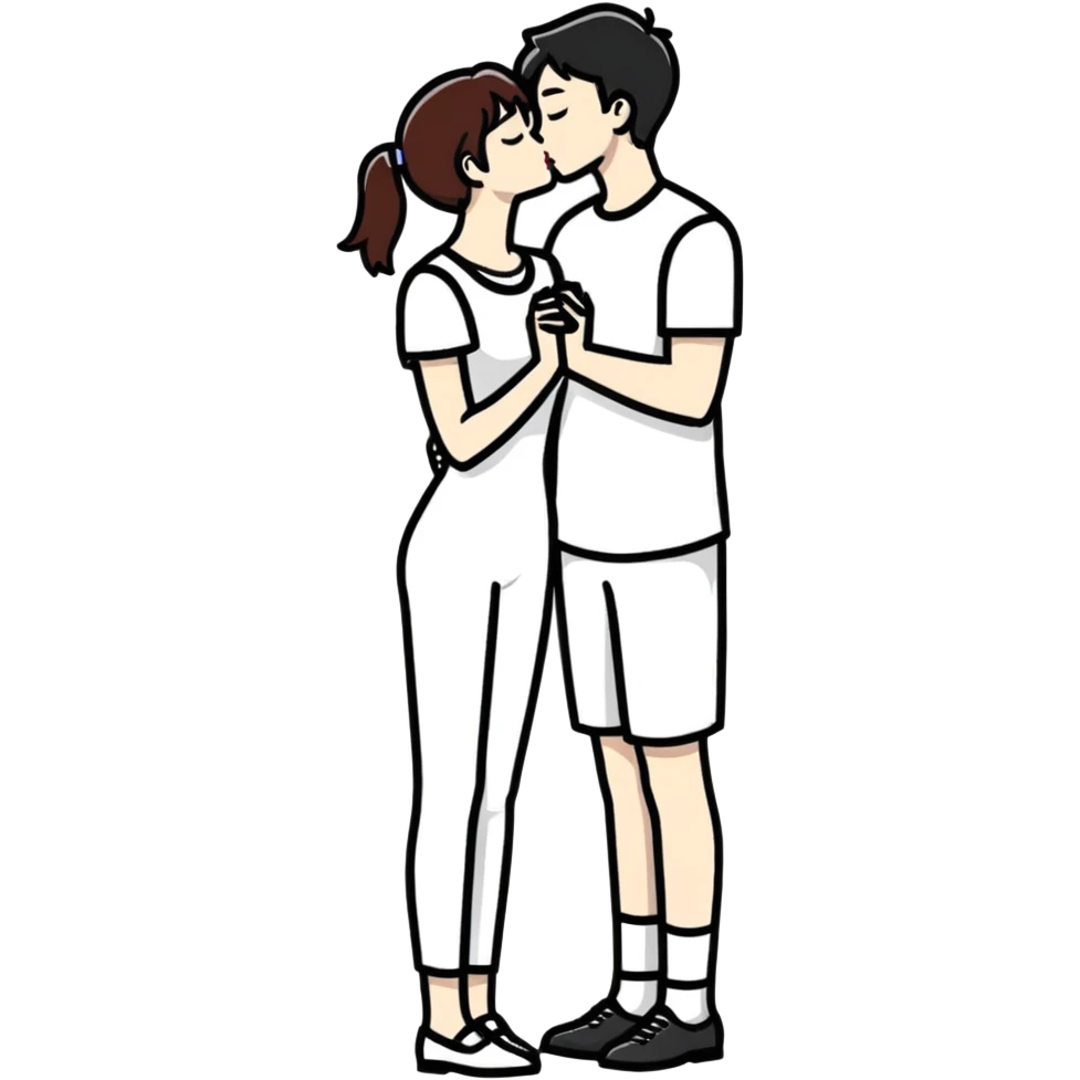 couple kissing on the lips emoji