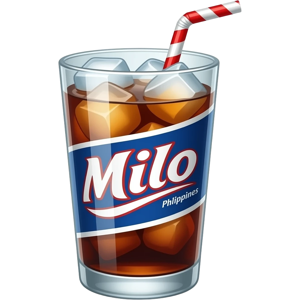 Milo drink in Philippine with ice no face emoji
