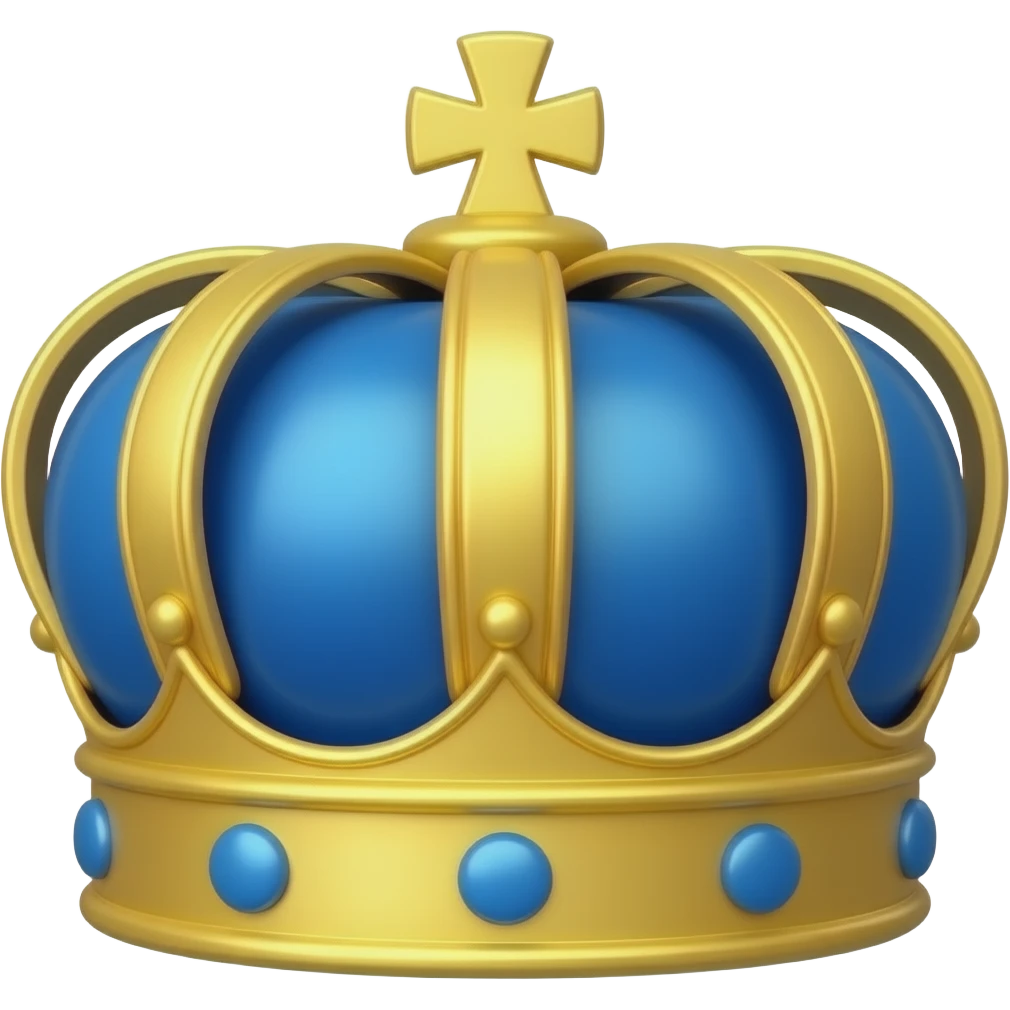 Blue and gold king crowns emoji