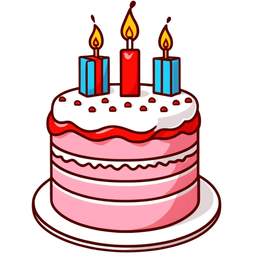 red birthday cake emoji