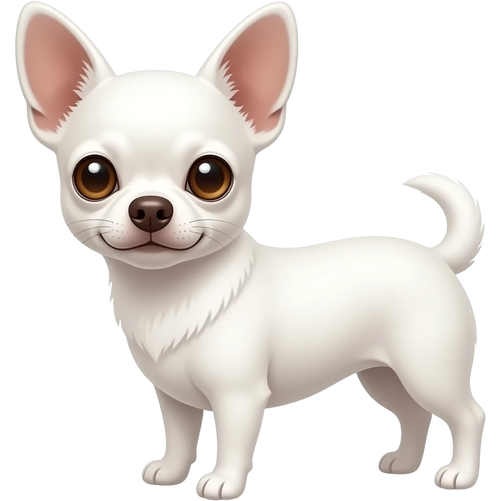 white chihuahua brown eyes and light brown nose emoji