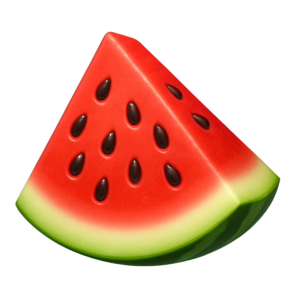A watermelon emoji in Apple style emoji