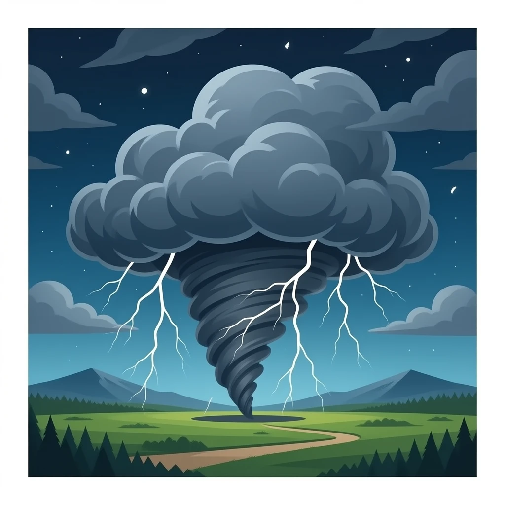 Thunderstorm and tornado emoji