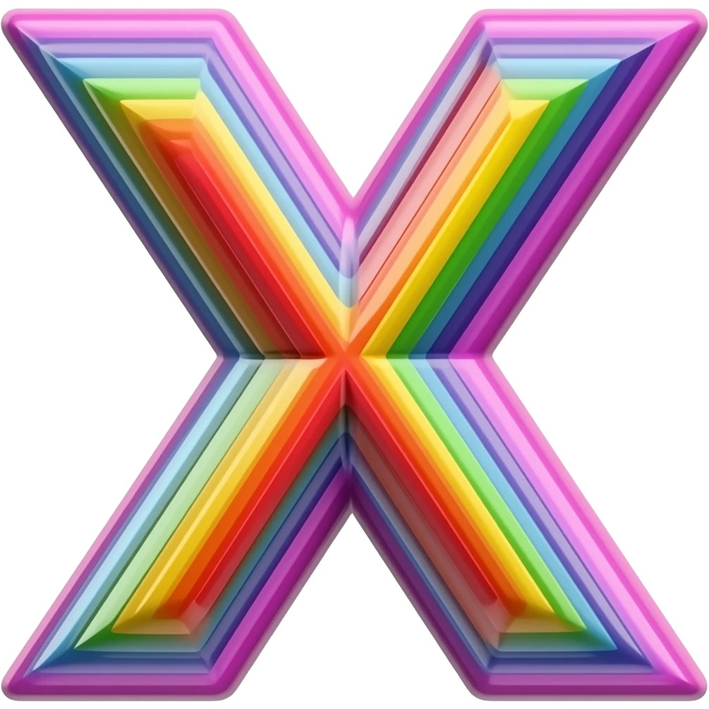 name "Hi" in neon pink, 3D style typography lettering, each color of the rainbow as a border outlined around each letter, isolated, 3d rendering, no emoji icons no emoji faces and must have no human figures emoji