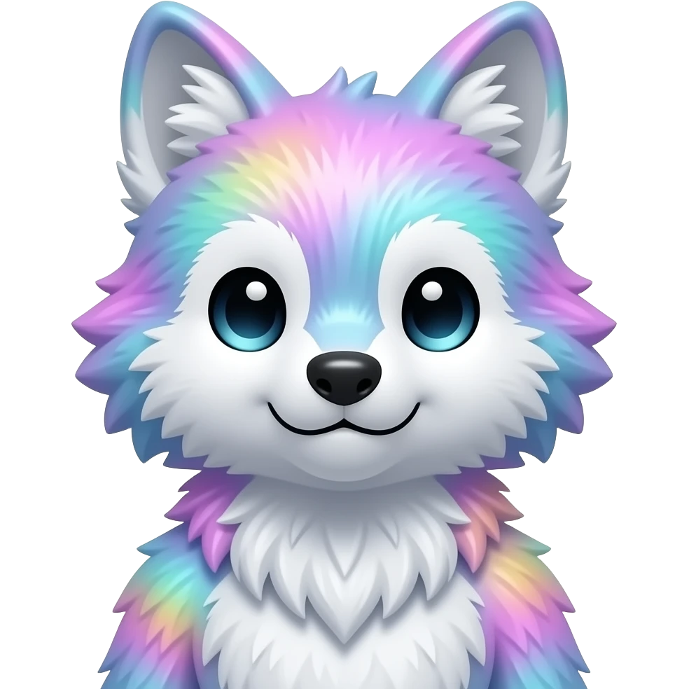 anthropomorphic anthro kawaii cute colorful shiny pastel nebula furry wolf-fursona furry (half body) emoji