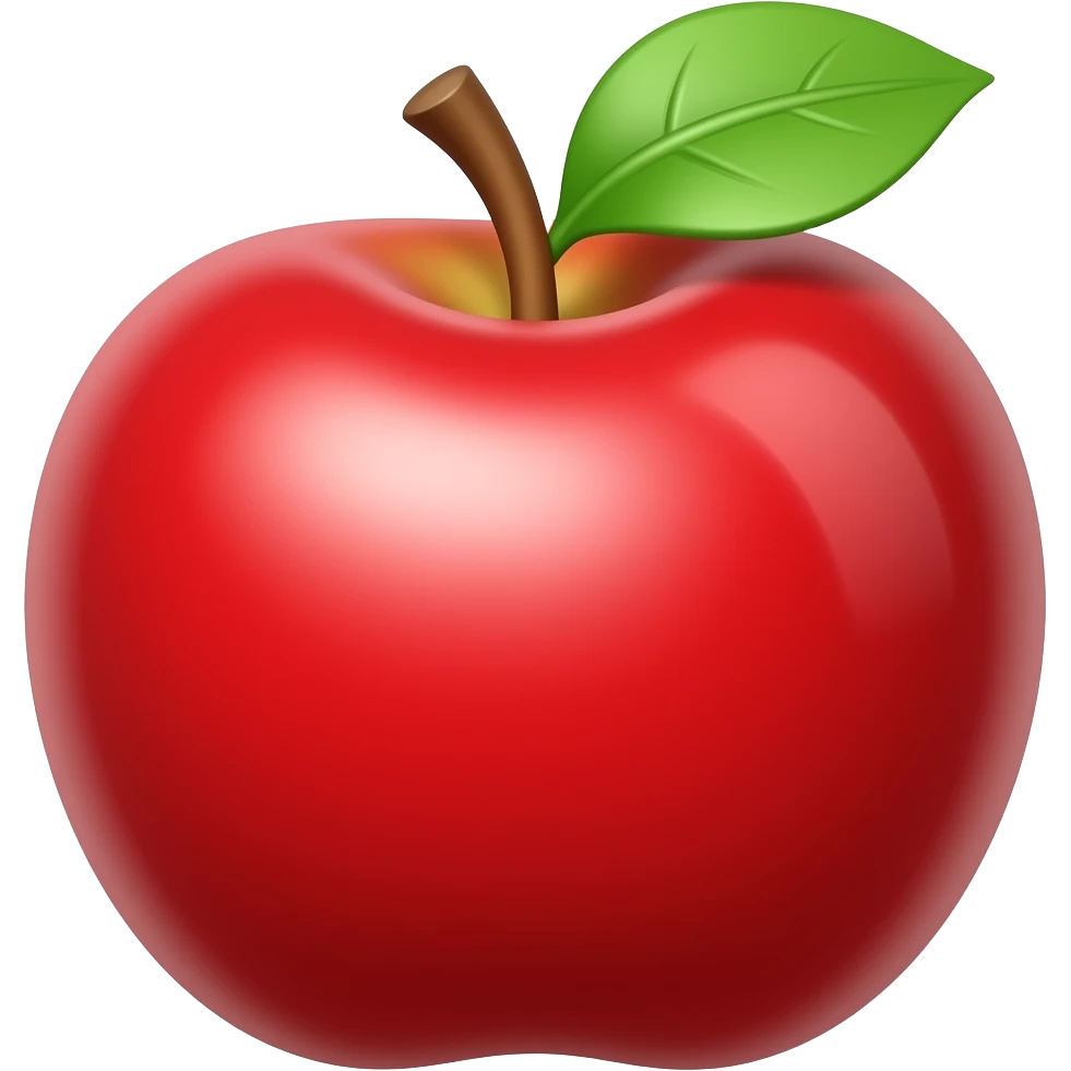 a red apple with a green leaf emoji