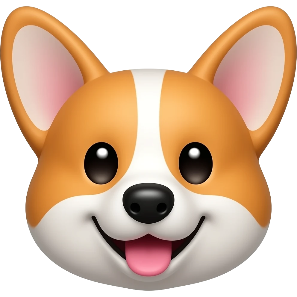 Kawaii corgi con carita kawaii emoji