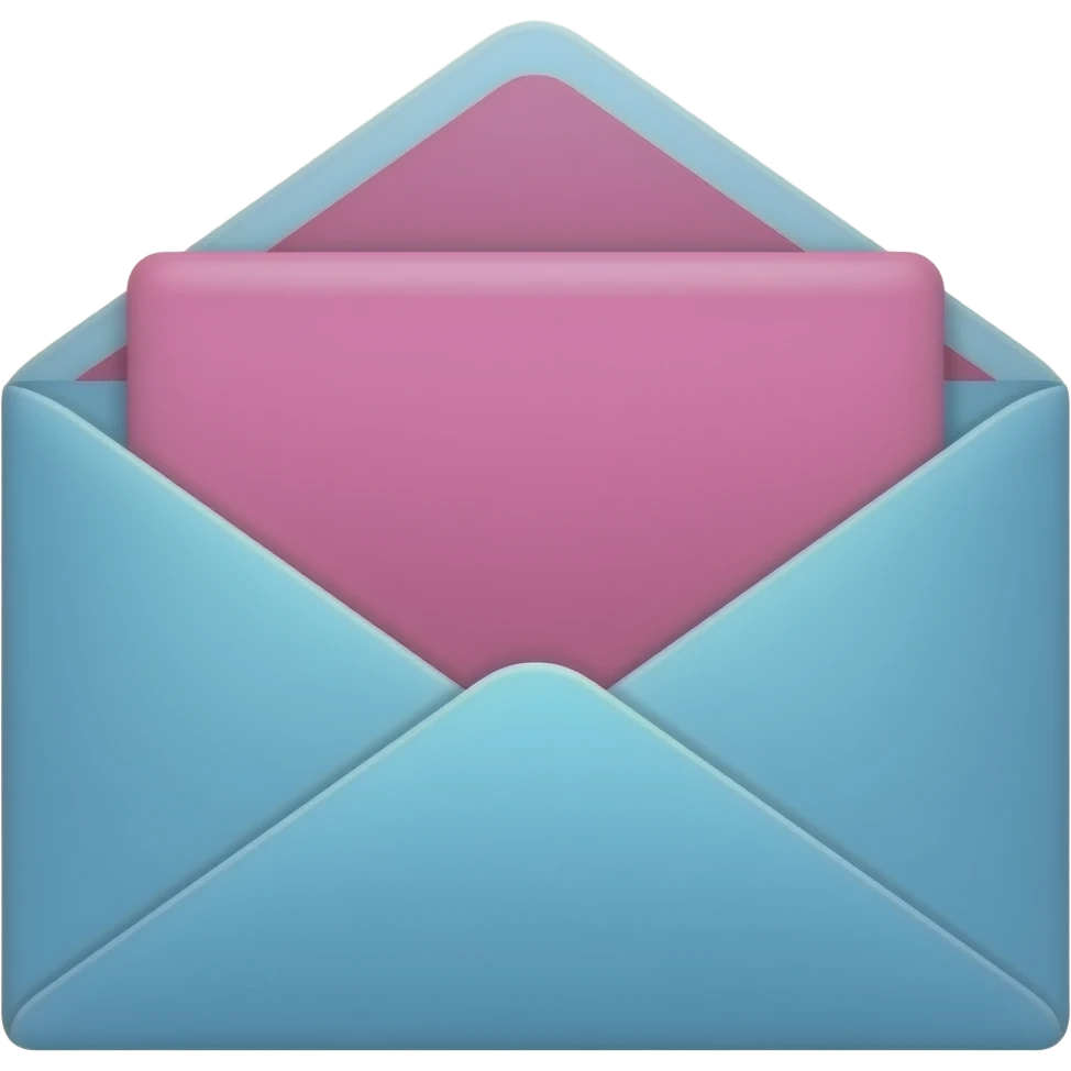 blue and pink envelope emoji