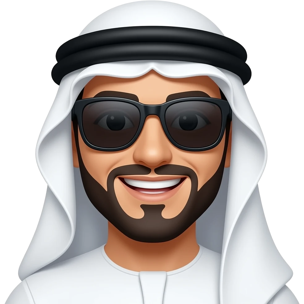 Arabe rojo  sonriente con lentes de sol emoji