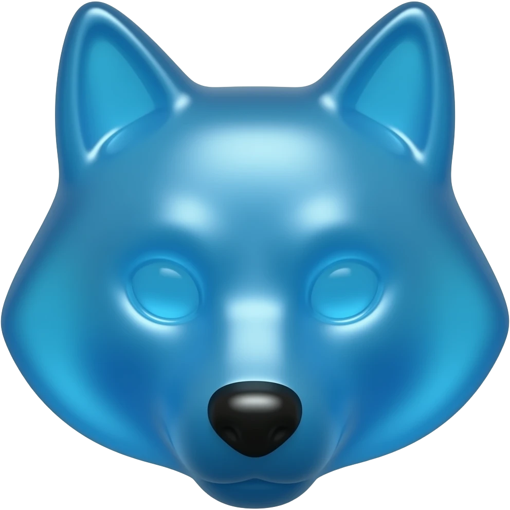 Indigo Gummy clear wolf candy face emoji