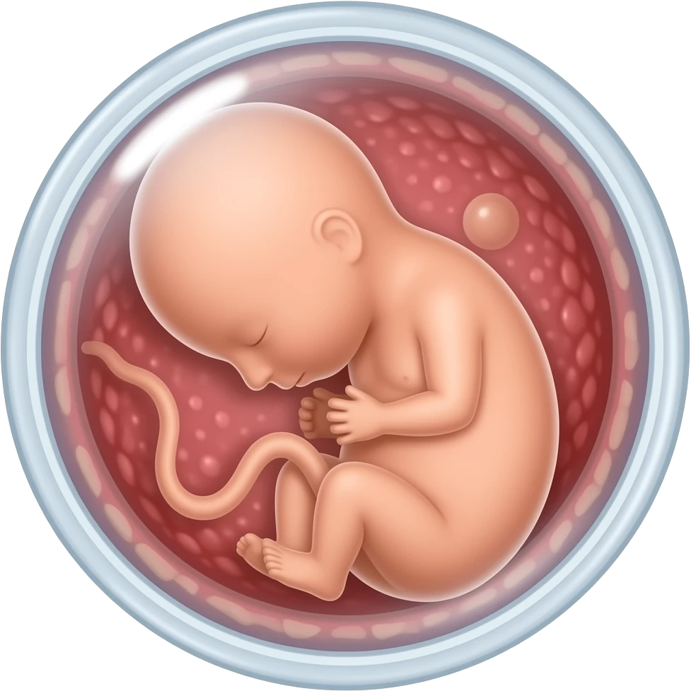 The Mini embryo without limbs and without eyes and collosal yolk sac 1 week old in the smallest womb Realistic Style With Outline emoji
