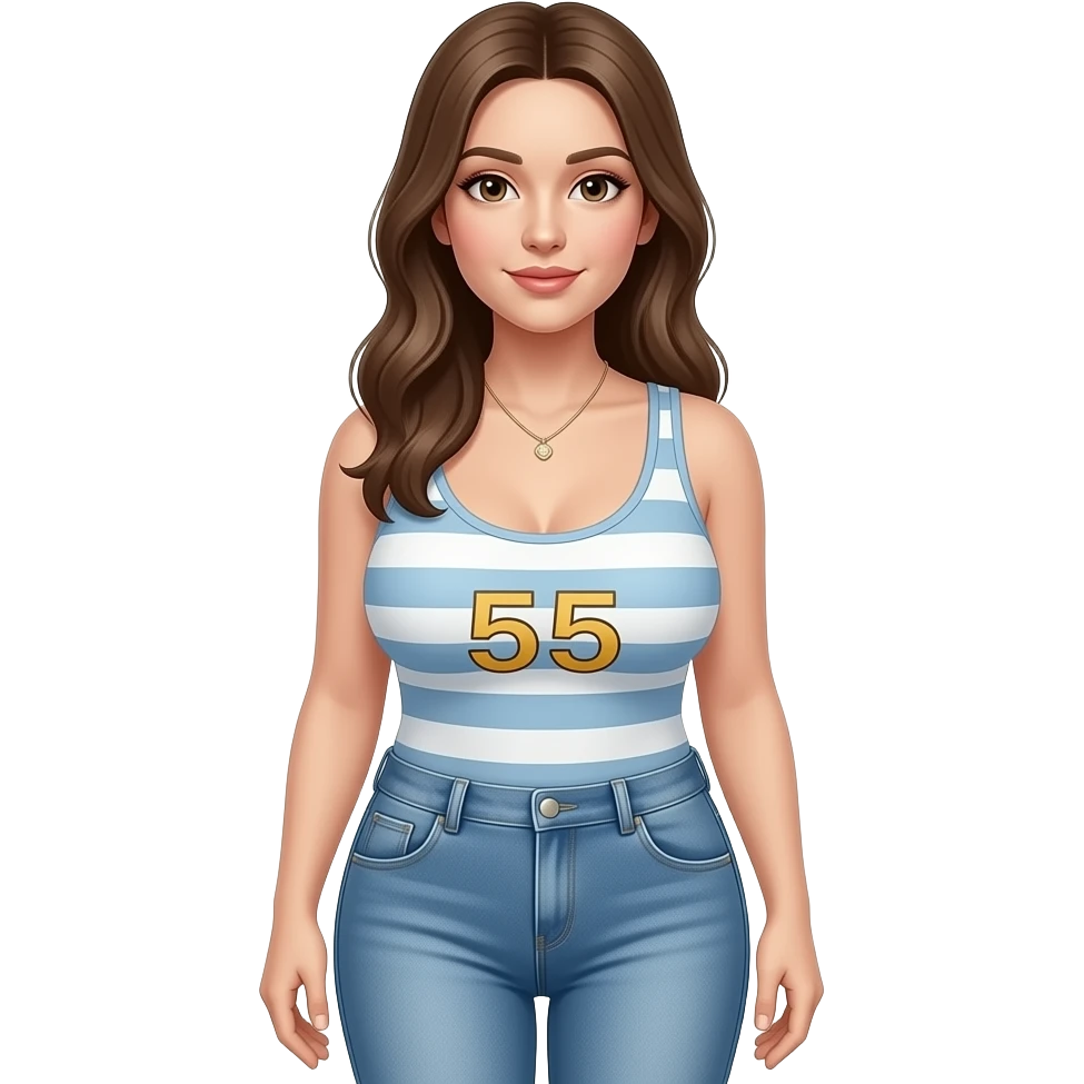 Make her bust 55 inches included with entire body emoji