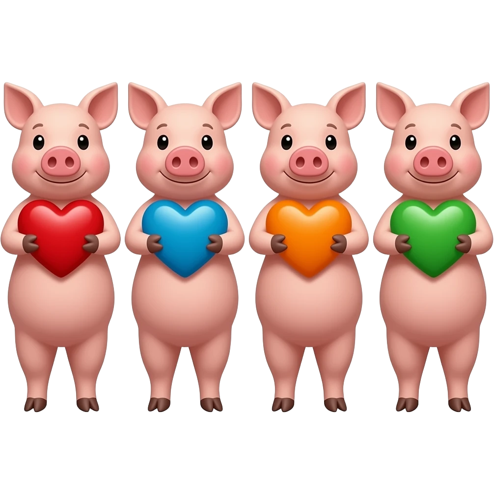 🐷❤️🐷💙🐷🧡🐷💚 emoji